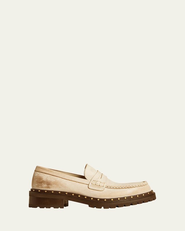 Jerry Rock Leather Penny Loafers